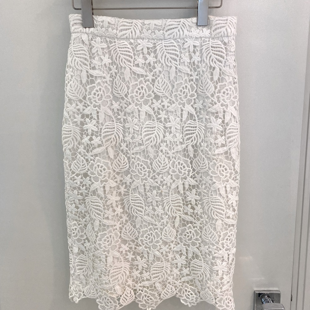 Eyelet white lace skirt